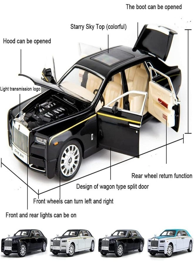 Sky Tech® Big Size Rolls Royce Phantom Model Car 1:24 Scale Exclusive Alloy Metal Car Pull Back Die-cast Toy with Openable Doors & Light Music Boys Toys for Kids (Phantom)【Colors as Per Stock】 - Image 2